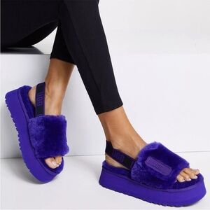 UGG Disco Slide Flatform Sandal Slippers Purple / Sz 6